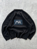 00's Evisu ribbed Gull Wing Chunky Knit Jumper (S)