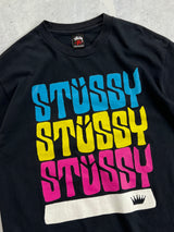 Vintage Stussy repeat logo t shirt (M)