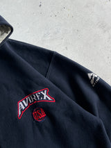 Vintage Avirex USA Embroidered Spell Out Zip Up Hoodie (L)