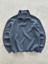 Ralph Lauren 1/4 Zip Ribbed Pullover Jumper (M)