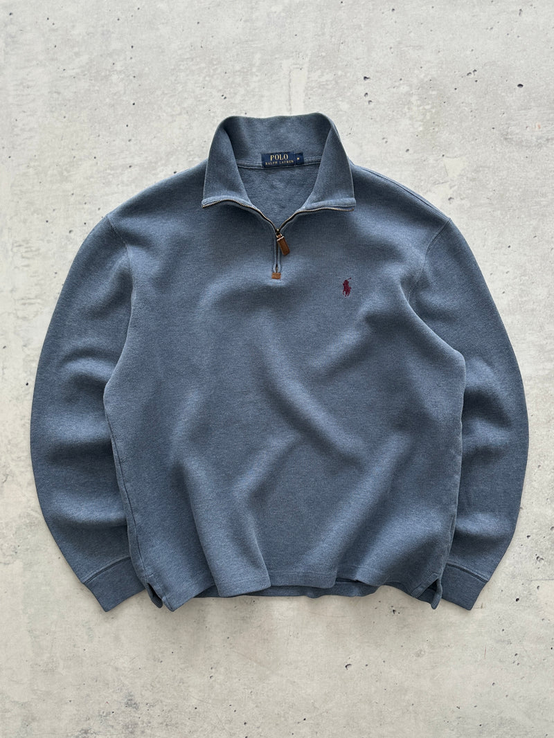 Ralph Lauren 1/4 Zip Ribbed Pullover Jumper (M)