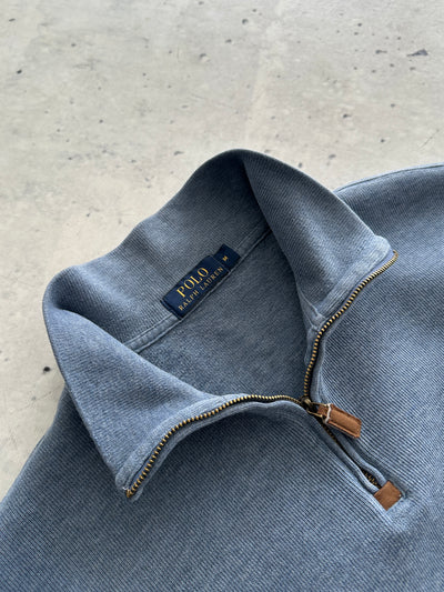 Ralph Lauren 1/4 Zip Ribbed Pullover Jumper (M)