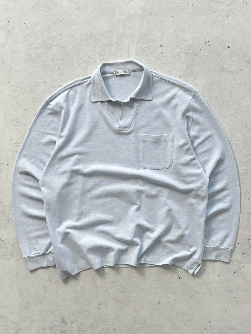 Loro Piana cotton Long Sleeve Polo Shirt (L)