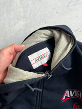 Vintage Avirex USA Embroidered Spell Out Zip Up Hoodie (L)