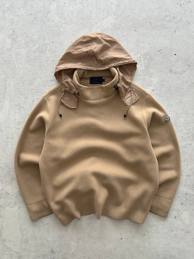 90's Moncler Nylon Hood Pullover Fleece (L)