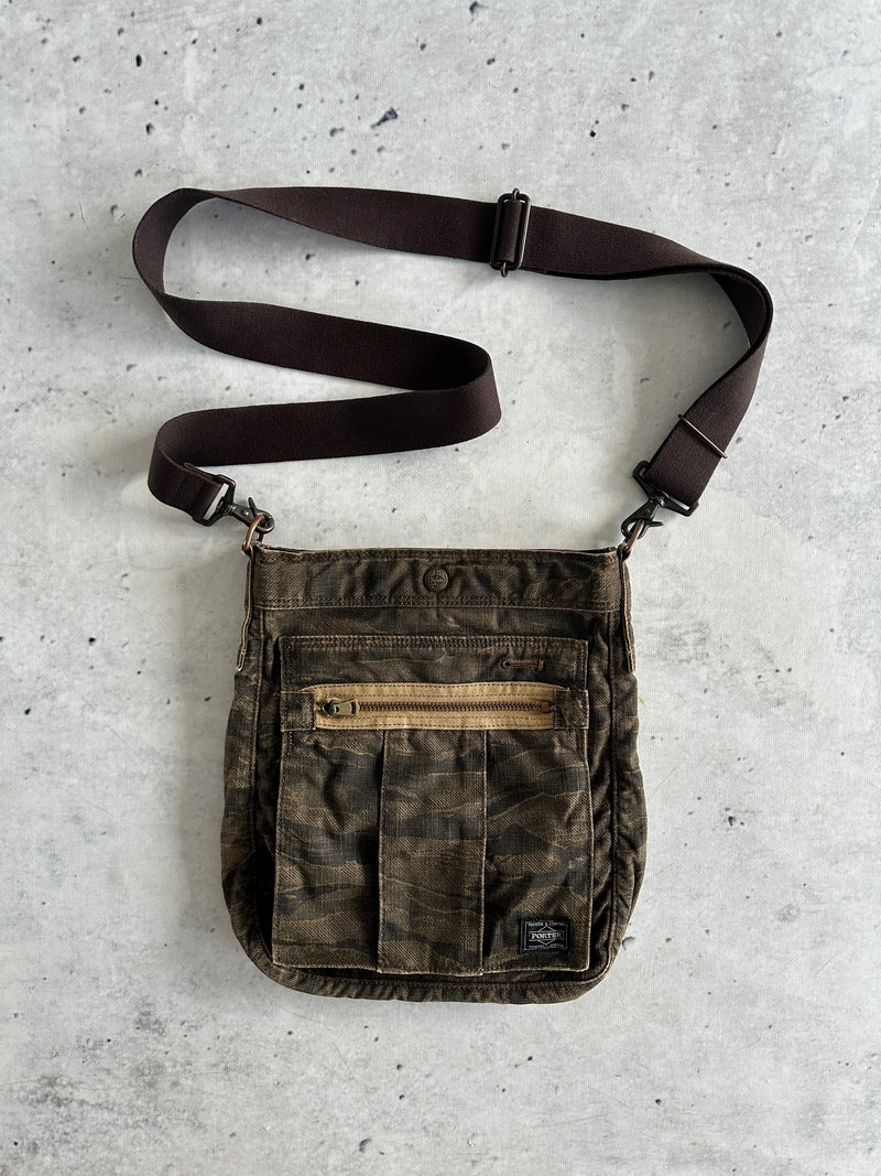 2005 Porter Yoshida & Co. Tiger Camo Denim Shoulder / Crossbody Bag (One Size)