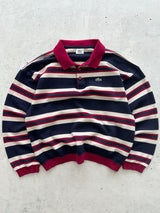 80's Chemise Lacoste Waffle Stripe Pullover Jumper (M)