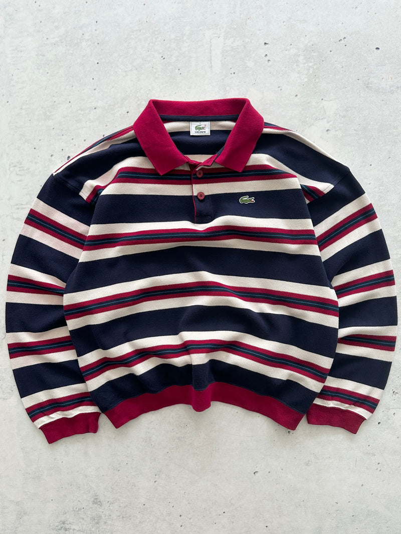 80's Chemise Lacoste Waffle Stripe Pullover Jumper (M)