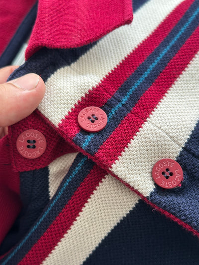 80's Chemise Lacoste Waffle Stripe Pullover Jumper (M)