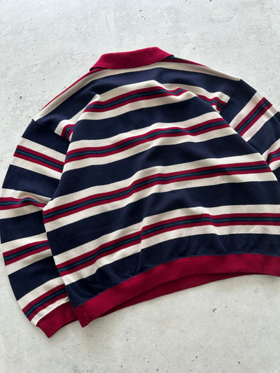 80's Chemise Lacoste Waffle Stripe Pullover Jumper (M)