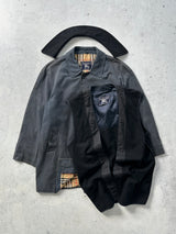 90's Burberry removable wool lining nova check Trench Coat (XL)