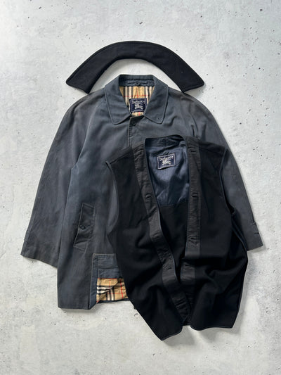 90's Burberry removable wool lining nova check Trench Coat (XL)
