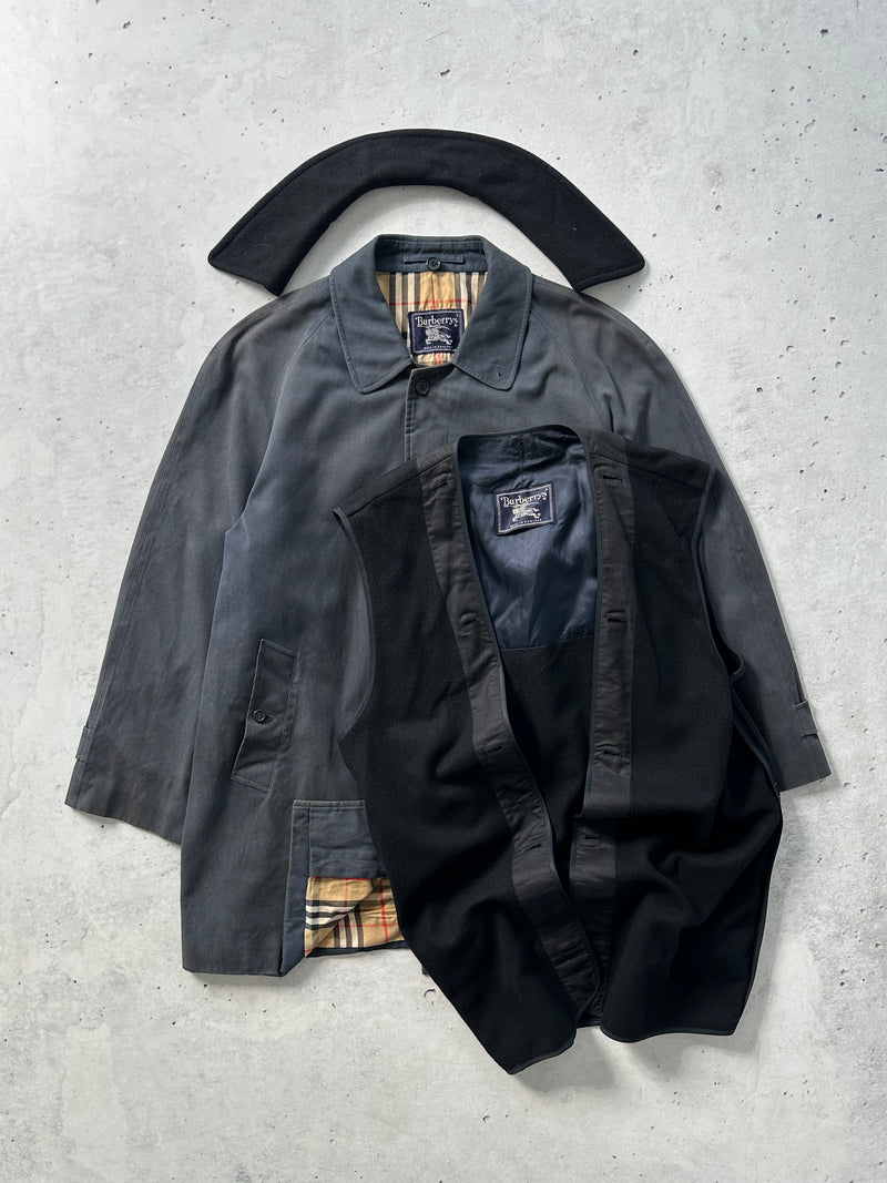 90's Burberry removable wool lining nova check Trench Coat (XL)
