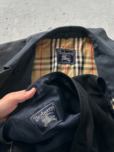 90's Burberry removable wool lining nova check Trench Coat (XL)