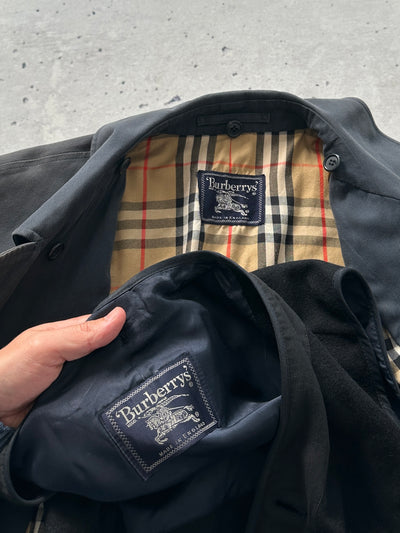 90's Burberry removable wool lining nova check Trench Coat (XL)