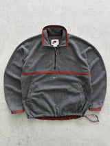 90's Nike Centre Swoosh 1/4 Zip Pullover Fleece (XL)