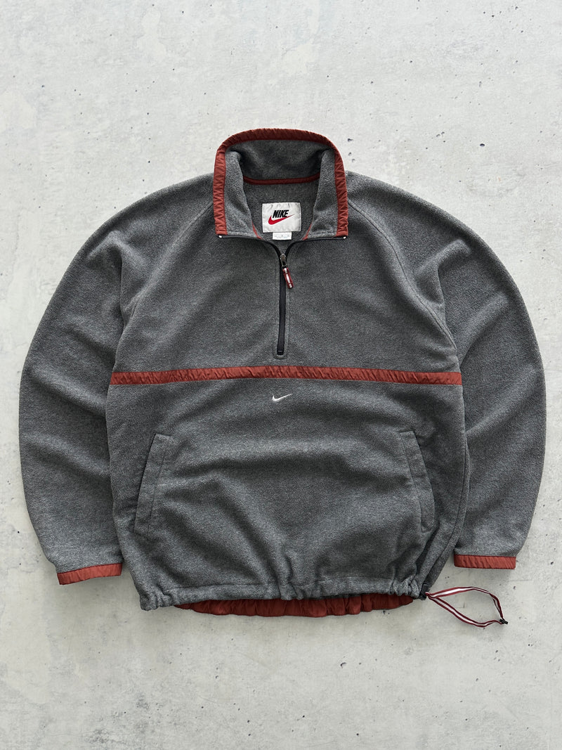 90's Nike Centre Swoosh 1/4 Zip Pullover Fleece (XL)