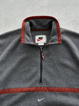 90's Nike Centre Swoosh 1/4 Zip Pullover Fleece (XL)