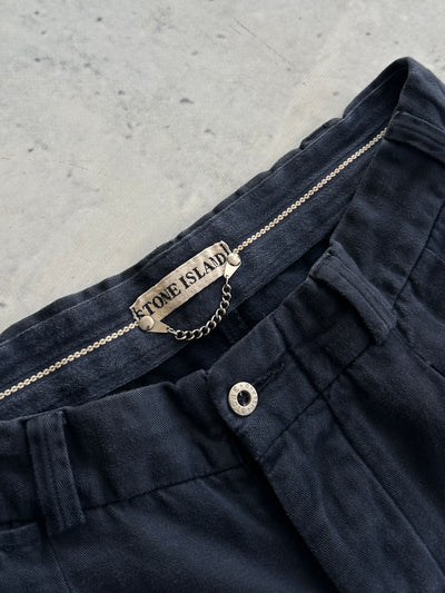 90's Stone Island Brushed Cotton Pleated Trousers (W29 x L30)