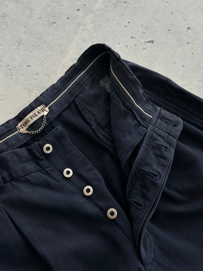 90's Stone Island Brushed Cotton Pleated Trousers (W29 x L30)