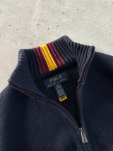 Ralph Lauren Chunky Knit Zip Up Jumper (Women's L)