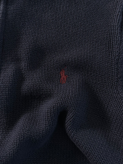 Ralph Lauren Chunky Knit Zip Up Jumper (Women's L)