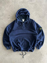 Vintage Stone Island Green Edge Badge 1/4 Zip Pullover Hoodie (L)