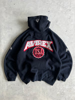 Vintage Avirex USA Embroidered Spell Out Zip Up Hoodie (L)