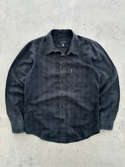 Armani Jeans Checked Long Sleeve Shirt (M)