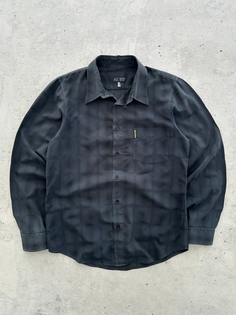 Armani Jeans Checked Long Sleeve Shirt (M)