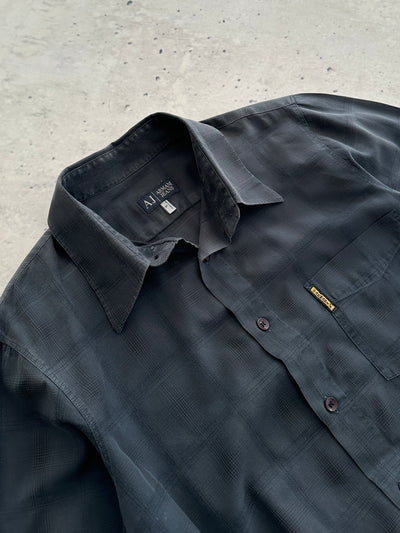 Armani Jeans Checked Long Sleeve Shirt (M)