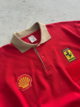 90's Ferrari Shell Long Sleeve Polo Shirt (L)