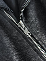 Vintage Leather patina zip up Biker Jacket (XL)