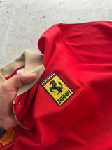 90's Ferrari Shell Long Sleeve Polo Shirt (L)