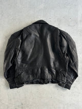 Vintage Leather patina zip up Biker Jacket (XL)