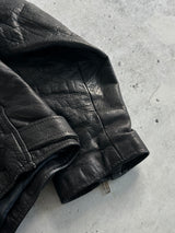 Vintage Leather patina zip up Biker Jacket (XL)