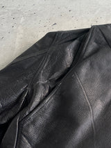 Vintage Leather patina zip up Biker Jacket (XL)