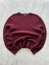Ralph Lauren Cable Knit Crewneck Jumper (M)