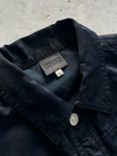 90's Versace Jeans Couture Satin Button Up Jacket (Women's M)