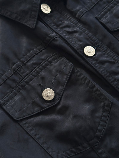 90's Versace Jeans Couture Satin Button Up Jacket (Women's M)