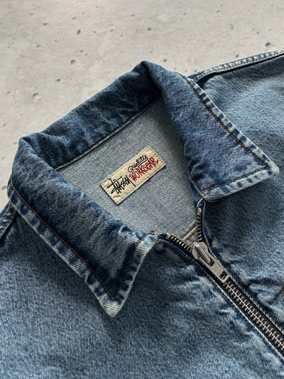 Stussy Denim workwear heavyweight Zip Up Jacket (M)