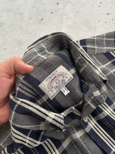 90's Armani Jeans Checked Flannel Shirt (L)