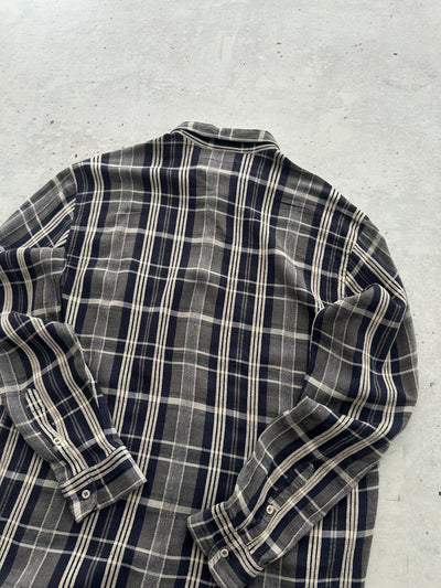 90's Armani Jeans Checked Flannel Shirt (L)