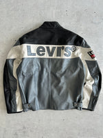 Vintage Levi's Leather Zip Up Racing Jacket (M)