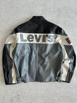 Vintage Levi's Leather Zip Up Racing Jacket (M)