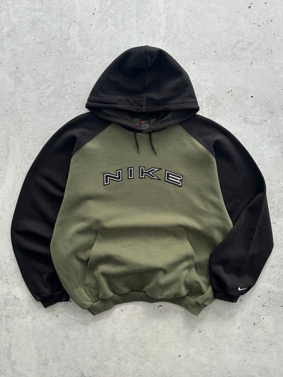 90's Nike Two Tone Spell Out Pullover Hoodie (L)