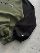 90's Nike Two Tone Spell Out Pullover Hoodie (L)