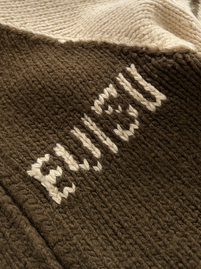 00's Evisu Chunky Wool Knit Zip Up Jumper (XL)
