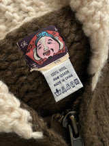 00's Evisu Chunky Wool Knit Zip Up Jumper (XL)