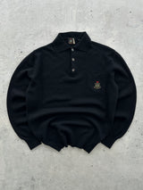 Vintage Giorgio Armani Embroidered Logo Wool Knit Jumper (S)